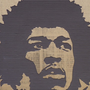Jimmy Hendrix 2016 
acrylic, cardboard, wood, framed
50x50 cm