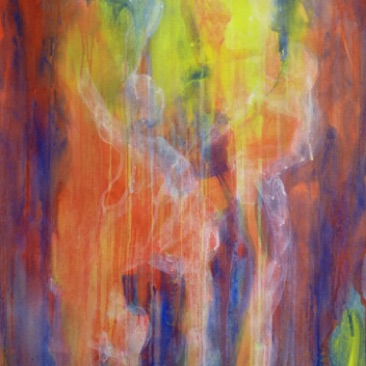 Family, acrylics on cardboard